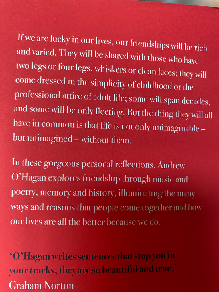 On Friendship, Andrew O’Hagan ( hardback Oct 2025)