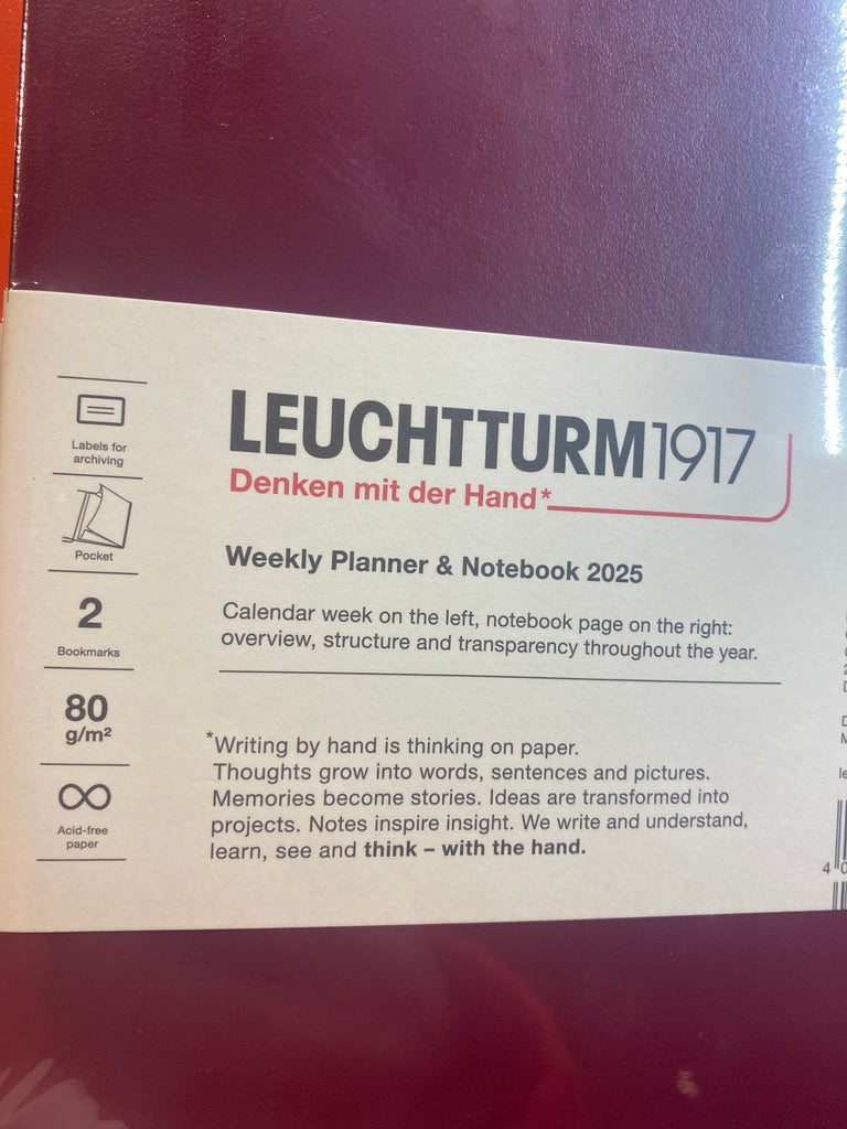 Leuchtturm (LT) 2025 Diary Medium Hardback, Week and Notes to View